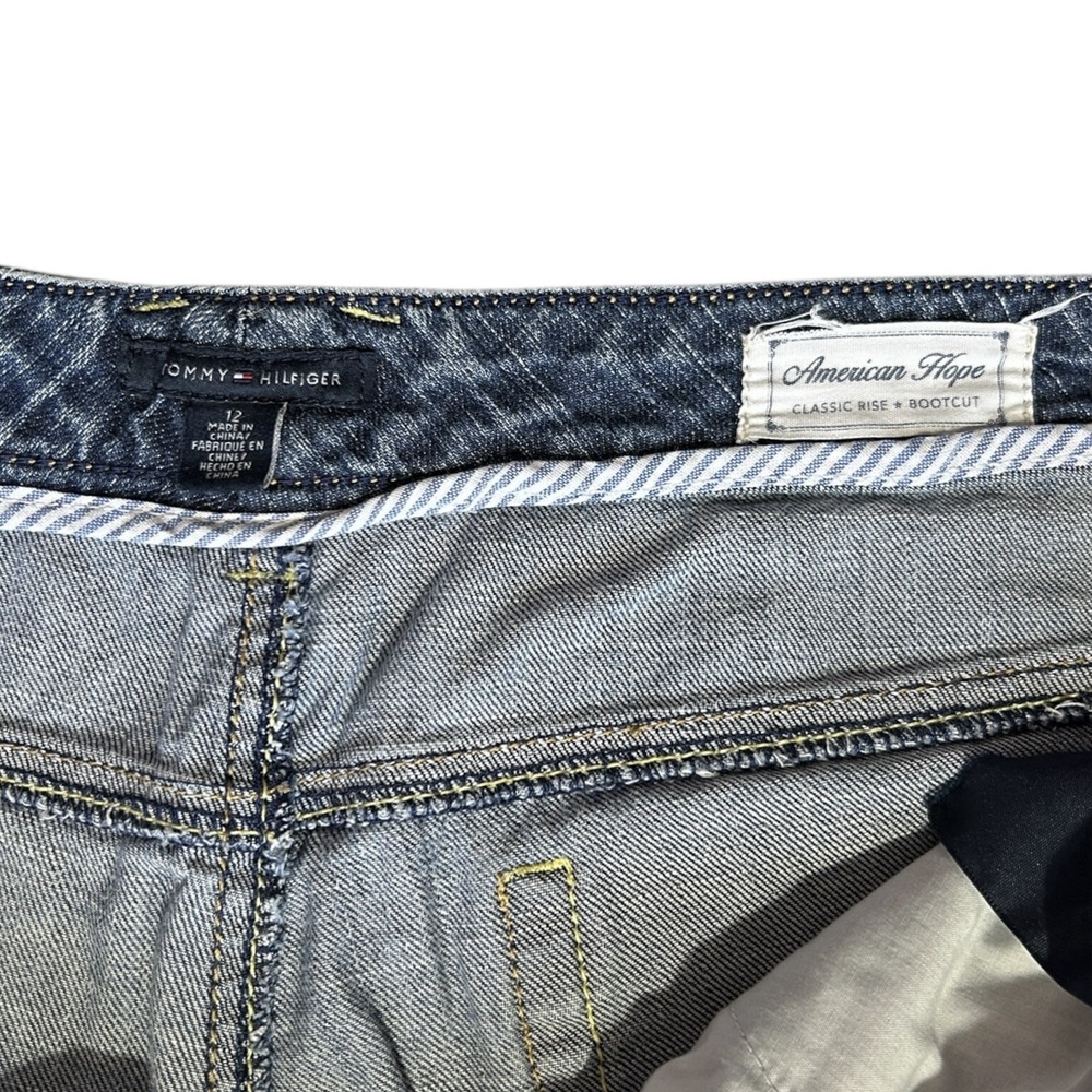 TOMMY HILFIGER American Hope Bootcut Jeans sz 12 High Rise Denim Y2K Classic - Picture 7 of 8